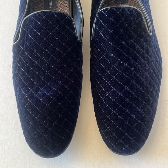 Giorgio Brutini Navy Quilted Velour SlipOns Size 15 - Picture 1 of 7